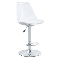 BARHOCKER DE-36523 2er Set höhenverstellbar mit PU-Sitz Transparent - Silberfarben, Metall (53.3/120/45.7cm) - ComfortXL