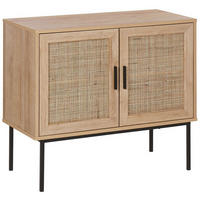 SIDEBOARD Heller Holzfarbton Pasco - Hellbraun/Schwarz, Holzwerkstoff (80/72/40cm) - Beliani