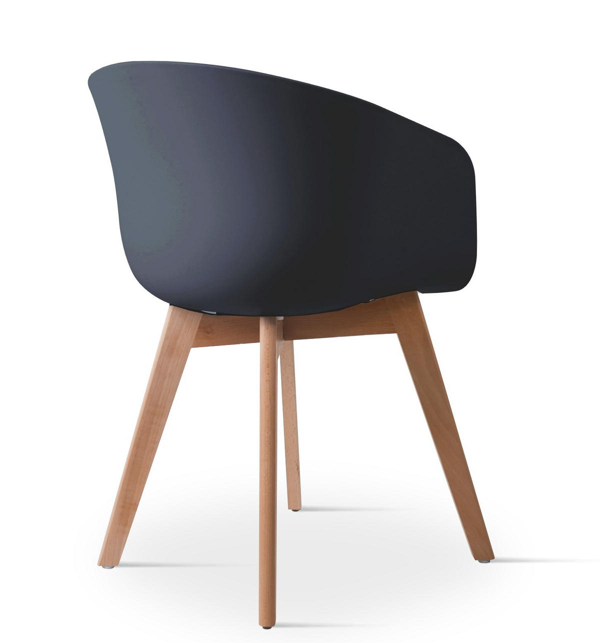 STUHL 4er-Set Polypropylen Schwarz - Schwarz, Kunststoff (55/76/56cm) - Nordlys