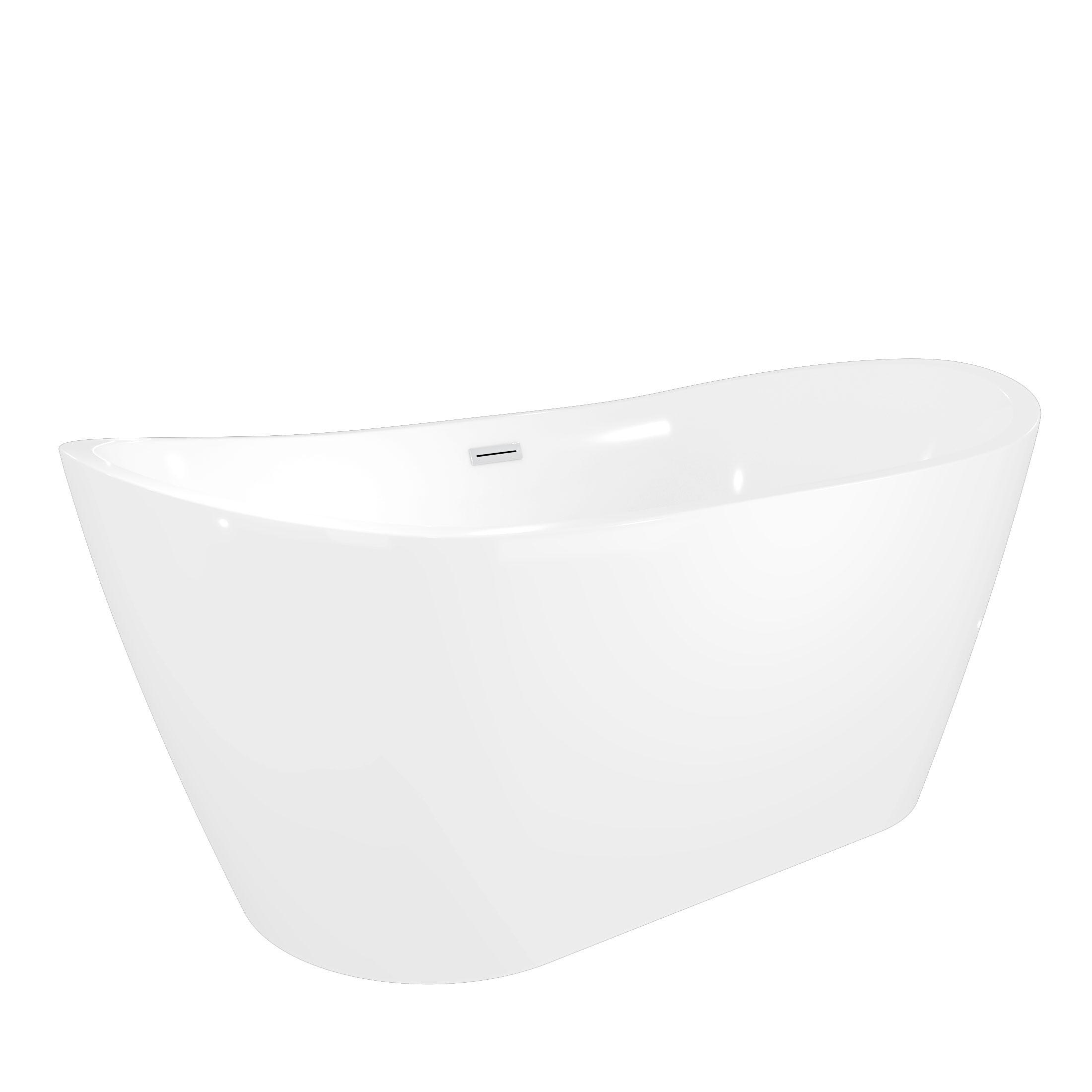 FREISTEHENDE Badewanne Wanne F03 180x89cm - Weiß, Glas/Kunststoff (80/72/180cm) - AcquaVapore by Sandra Jentho