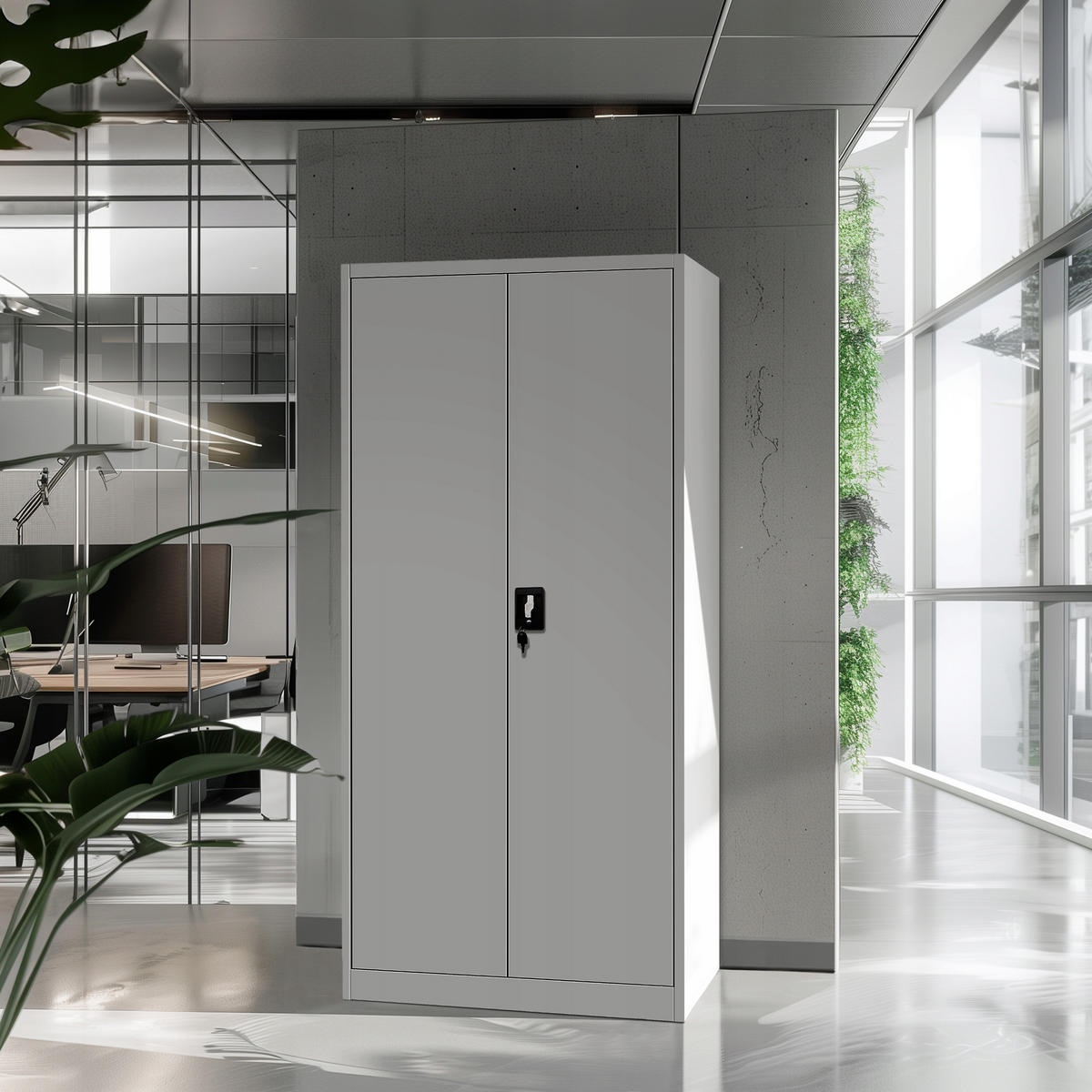 AKTENSCHRANK JAN H - Grau, Metall (90/195/40cm) - Jan Nowak