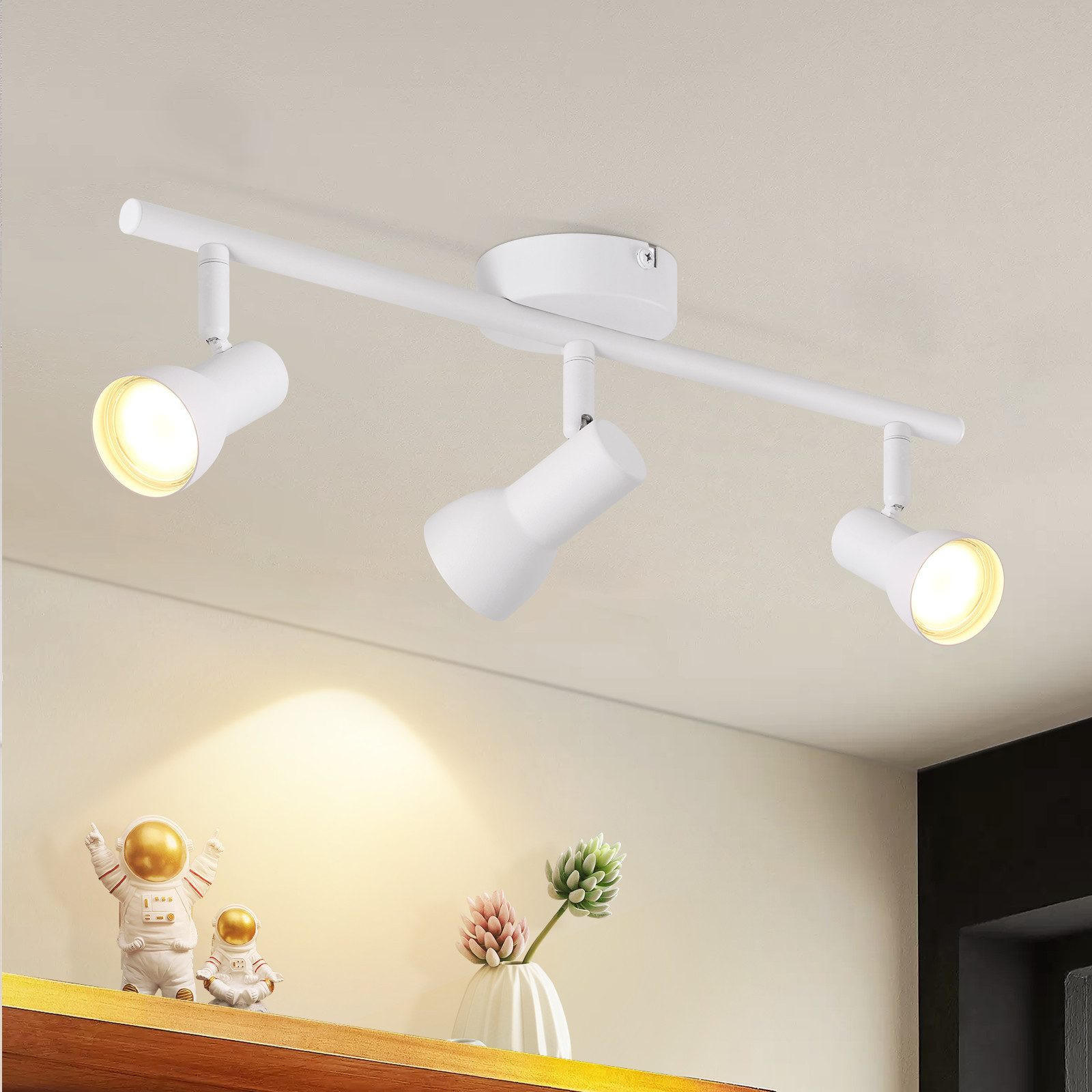 DECKENLEUCHTE Hitzeperl 42.5/8/15.5cm - Weiß, Metall (42.5/8/15.5cm) - Nettlife