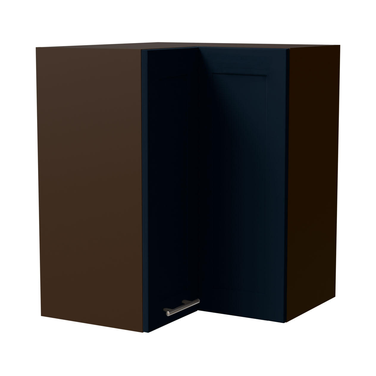 ECKHÄNGESCHRANK Oslo W12/60 Lava / Indigo Matt 60 / 60 / 72cm - Dunkelgrau/Dunkelblau, Holz/Holzwerkstoff (60/72/60cm) - Feldmann-Wohnen