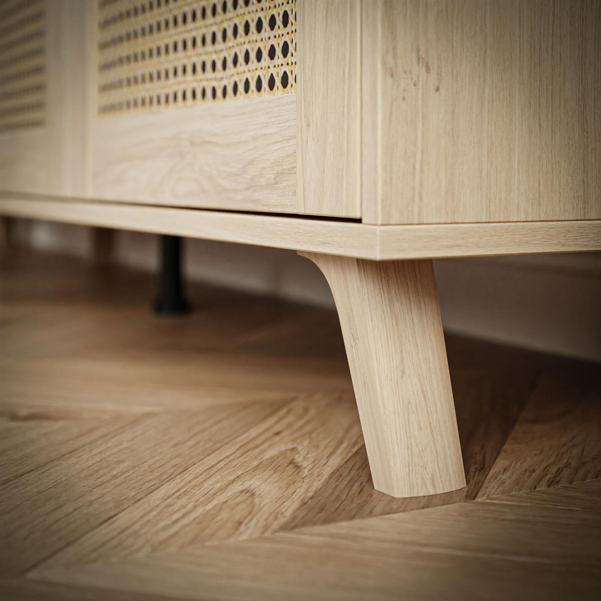 TV-ELEMENT VIENNA 3D mit Wiener Geflechtimitation / Puccini Eiche - Eichefarben, Holzwerkstoff (180/49/40cm) - Lookway
