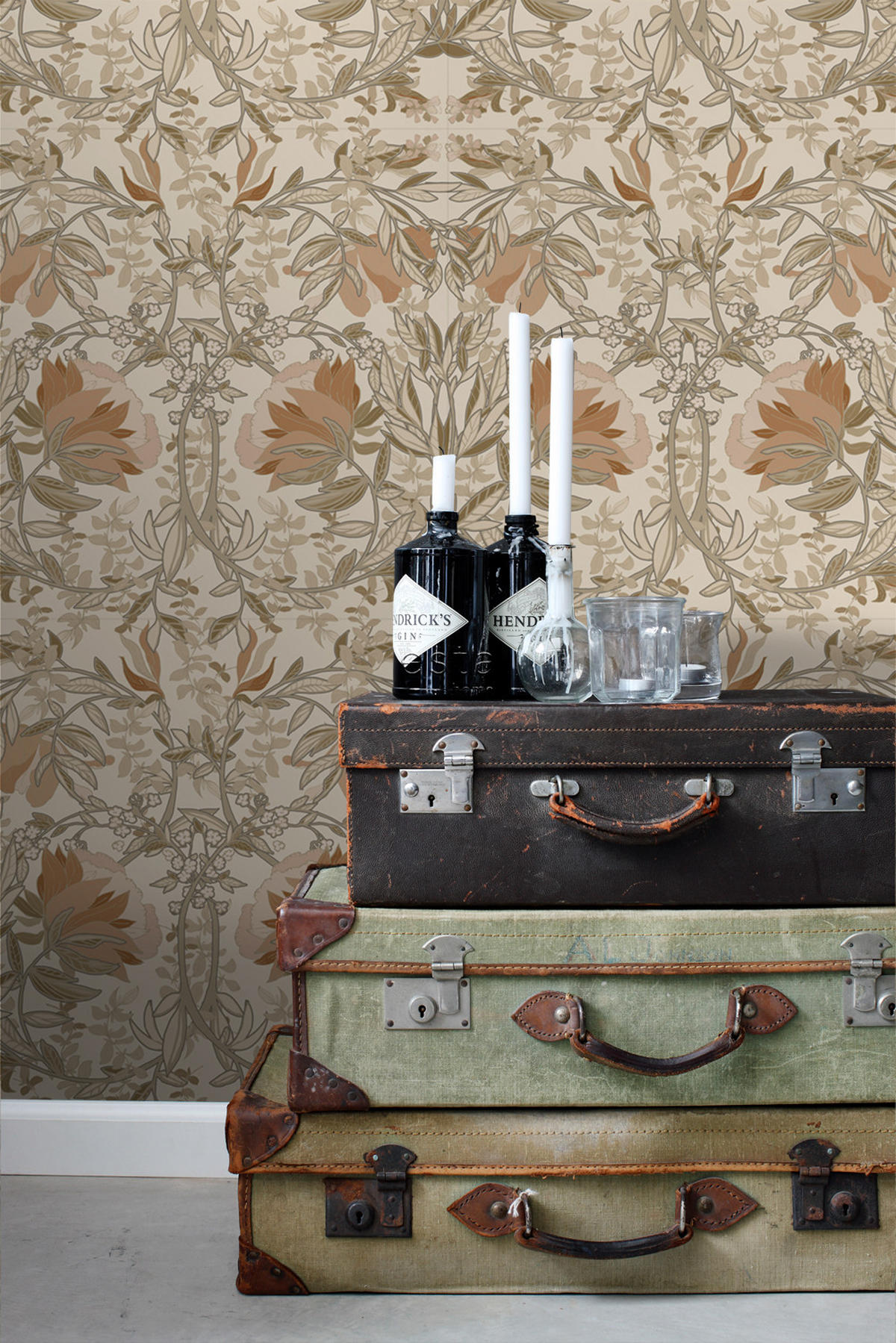 TAPETE Blumenmuster im Jugendstil 53 cm x 10.05 m - Beige, Papier (53/1000cm) - ESTAhome