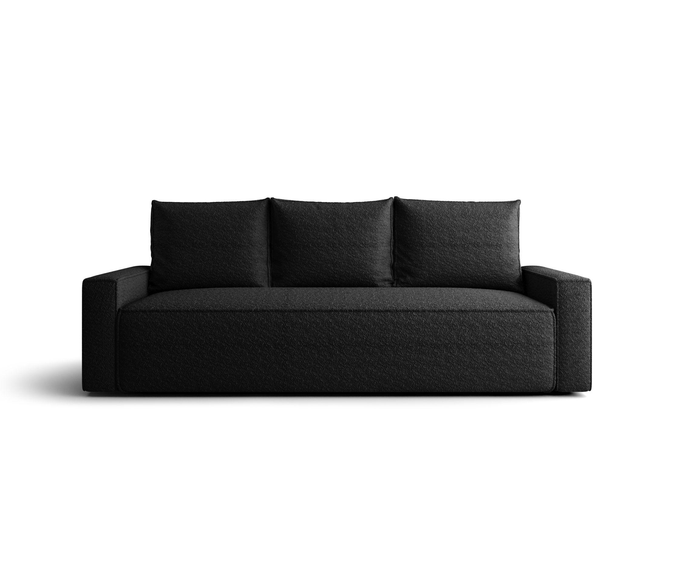 SOFA mit Schlaffunktion SAVIO Quelle 100 - Schwarz, Textil (232/90/90cm) - Bedante