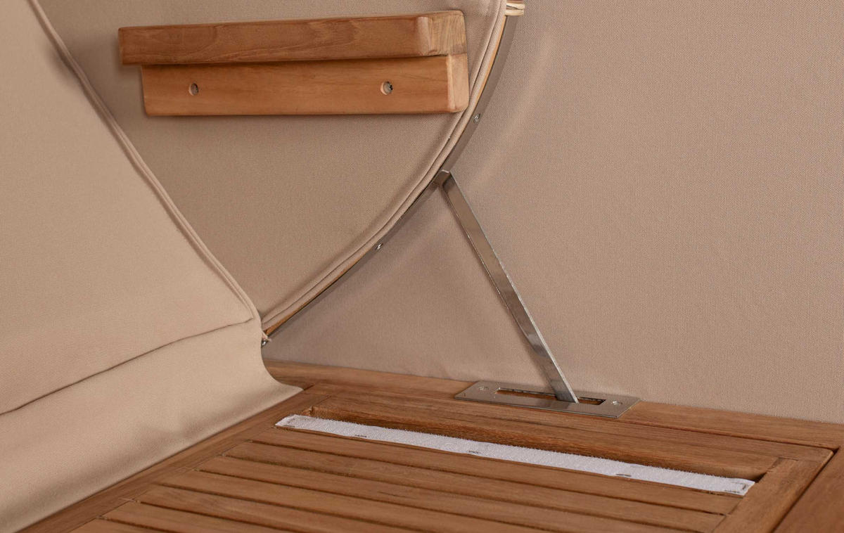 STRANDKORB XXL Düne Grande Teak Banana - Schwarz/Braun, Metall (142/170/95cm) - Mr. Deko