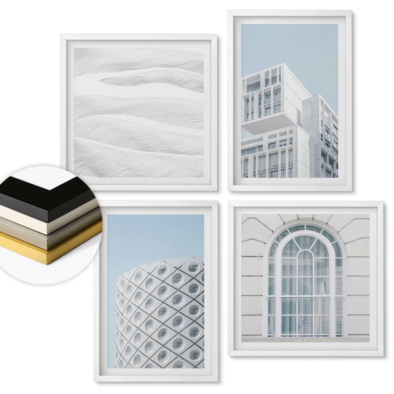 ArtPrintCave Wandbilder Weiß 50x50 cm
