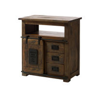 KOMMODE Mango 80x45x85 braun lackiert RAILWAY #410 - Braun, Holz (80/85/45cm) - Massivmoebel24