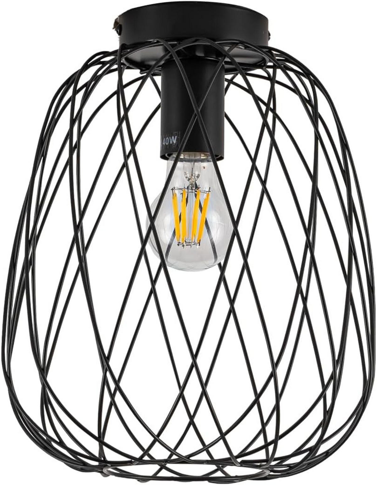 DECKENLEUCHTE Scheinorh 25/30.5/25 cm - Schwarz, Metall (25/25/30.5cm) - ZMH