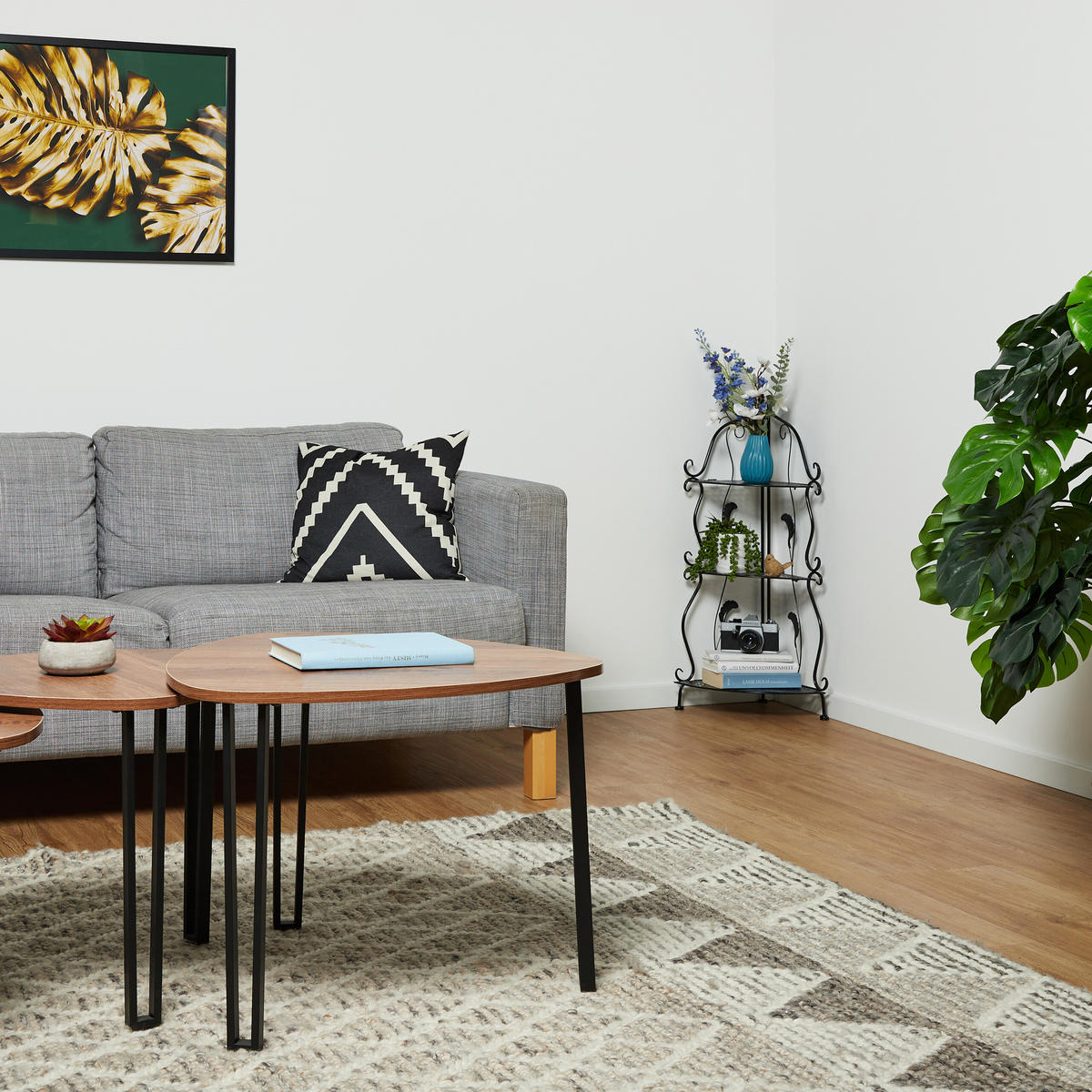 ECKREGAL - Schwarz, Kunststoff/Metall (30/82.5/30cm) - Relaxdays