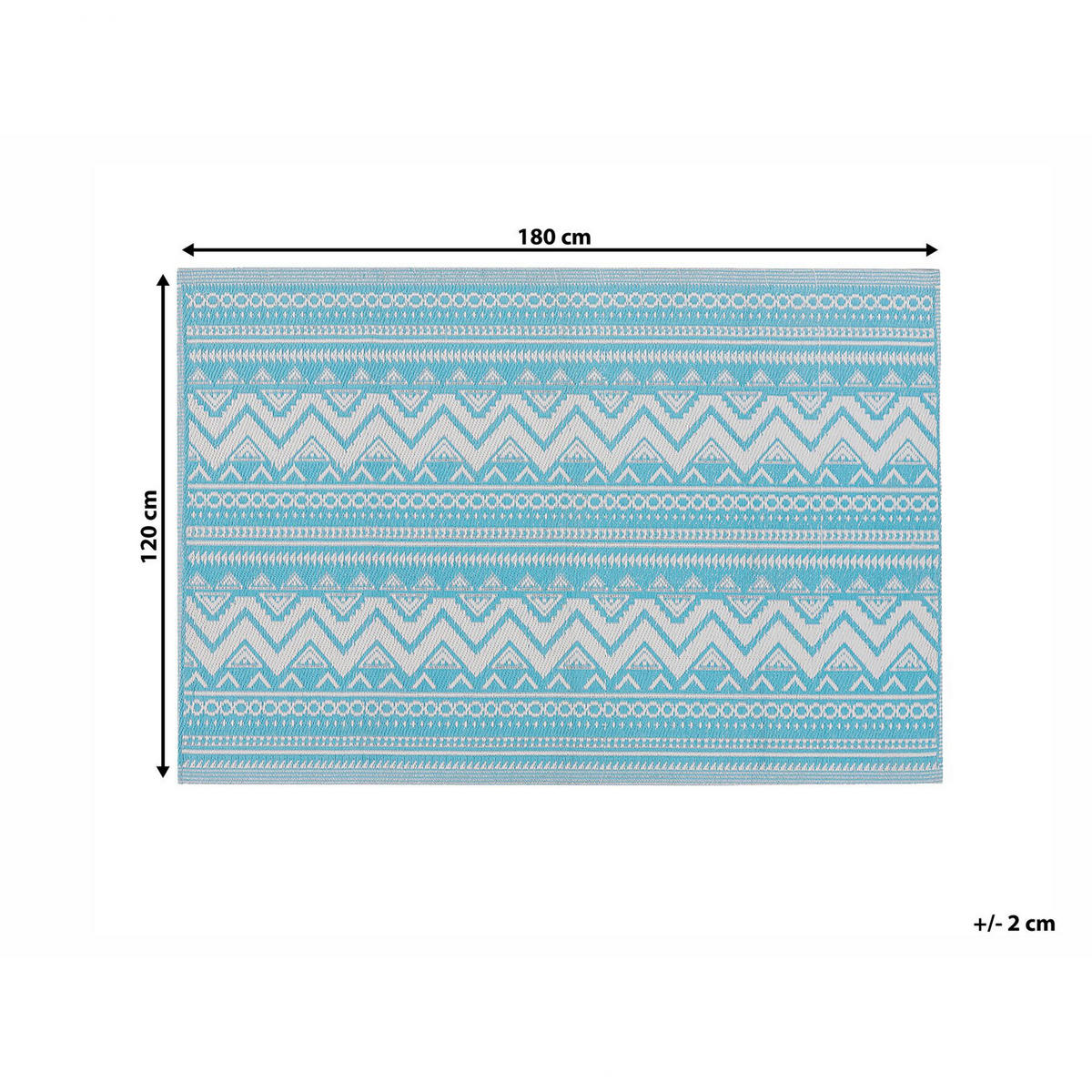 OUTDOOR-TEPPICH Nagpur 180/120 cm - Blau, Kunststoff (120/180cm) - Beliani