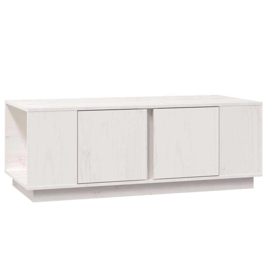 COUCHTISCH Weiß 110x50x40 cm Massivholz Kiefer - Weiß, Holz (110/50/40cm) - furnicato