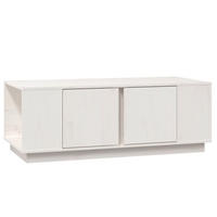 COUCHTISCH Weiß 110x50x40 cm Massivholz Kiefer - Weiß, Holz (110/50/40cm) - furnicato