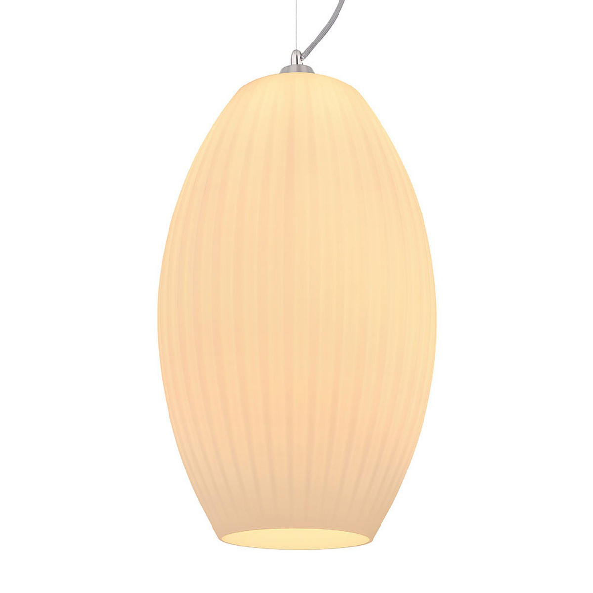 LED HÄNGELEUCHTE Glas Weiß Nickel-matt - Weiß, Glas (28.5/28.5/120cm) - Globo Lighting