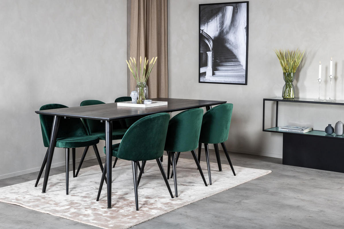 TISCHGRUPPE Grün - Grau, Holzwerkstoff (90/75/180cm) - ebuy24
