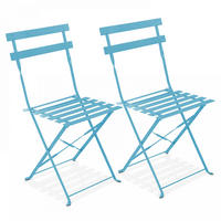 GARTENSTUHL, klappbar 2-tlg., Blau - Blau, Metall (46/82/42cm) - Oviala