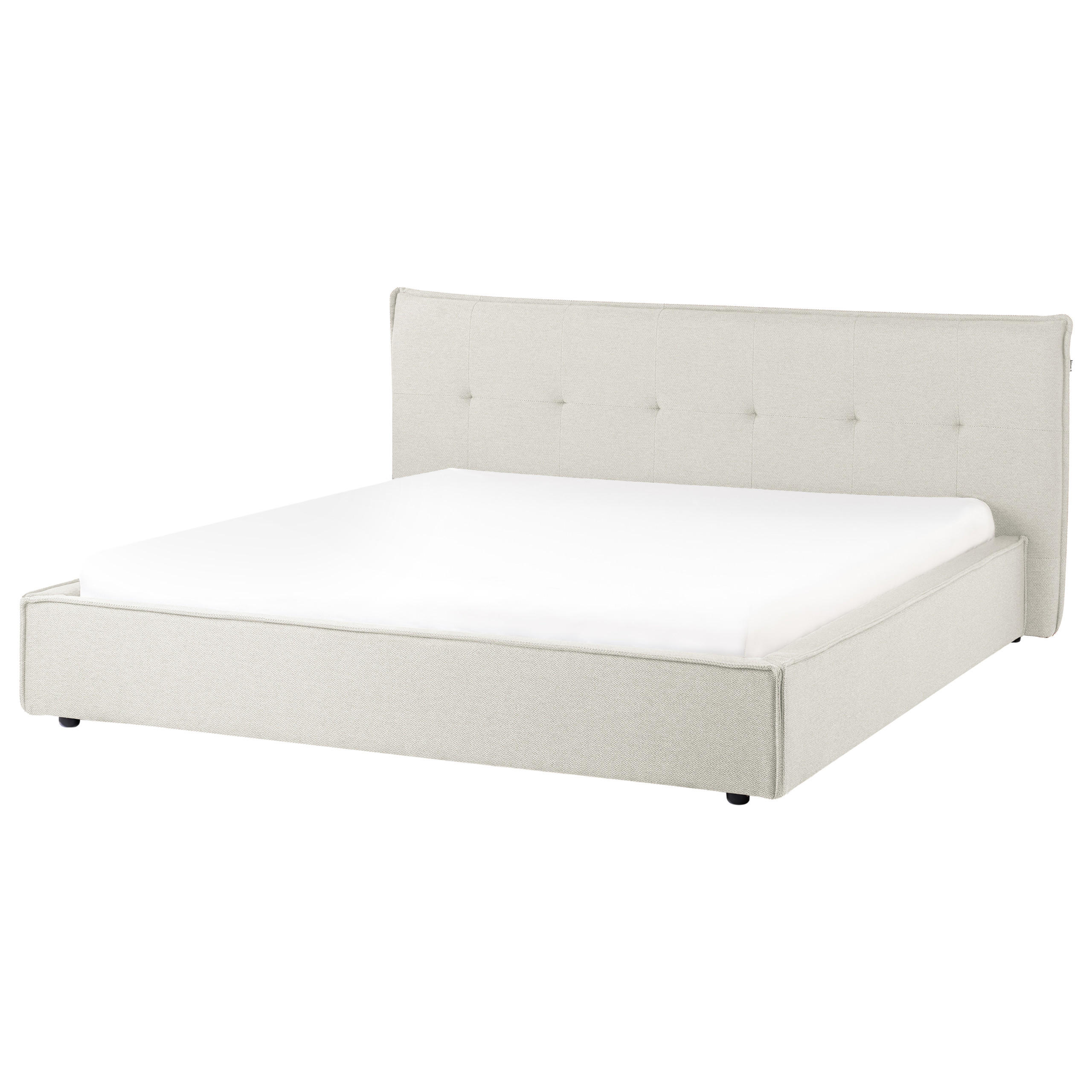 POLSTERBETT mit Lattenrost 180x200 cm Weiß Lestre - Creme, Textil (180/200cm) - Beliani