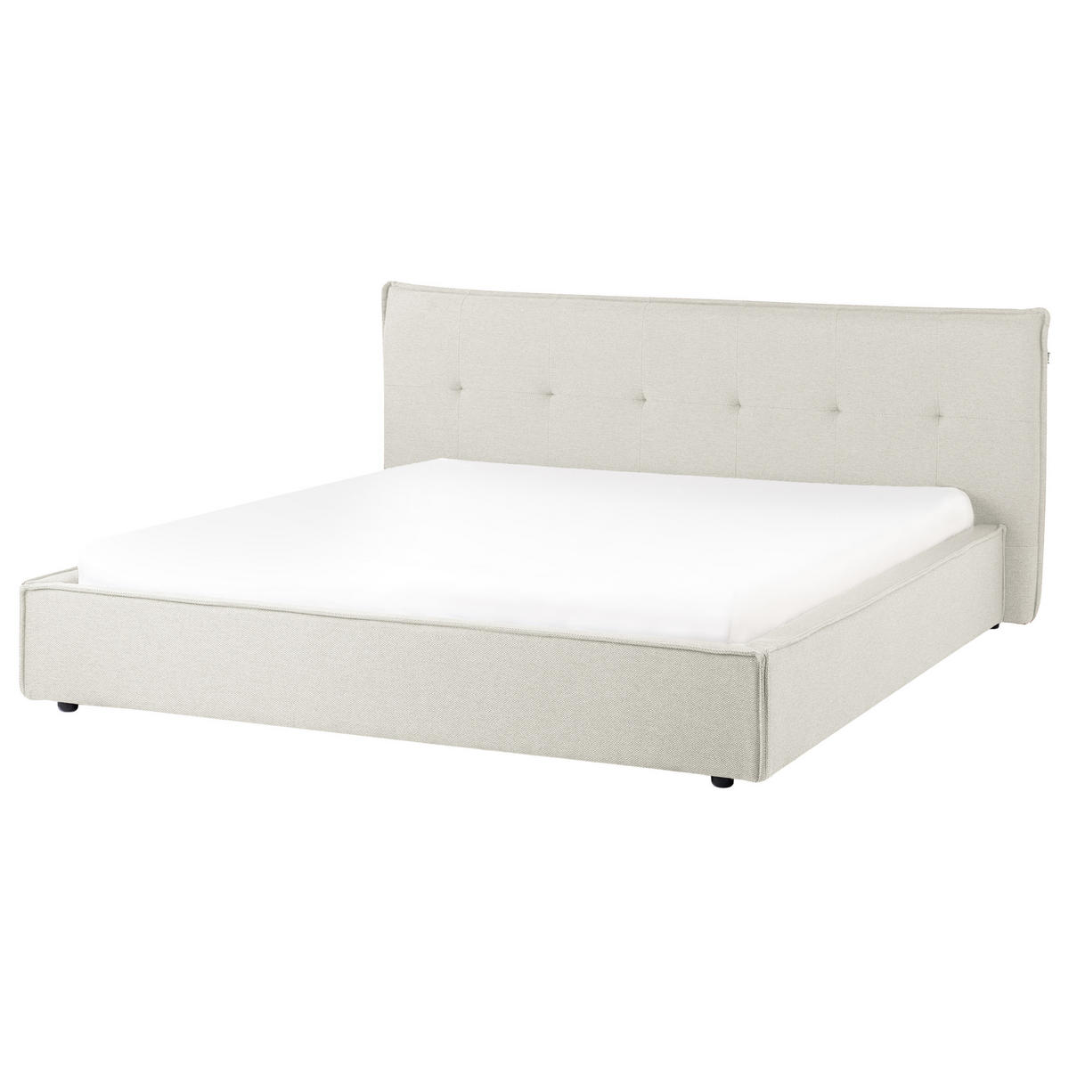 POLSTERBETT mit Lattenrost 180x200 cm Weiß Lestre - Creme, Textil (180/200cm) - Beliani
