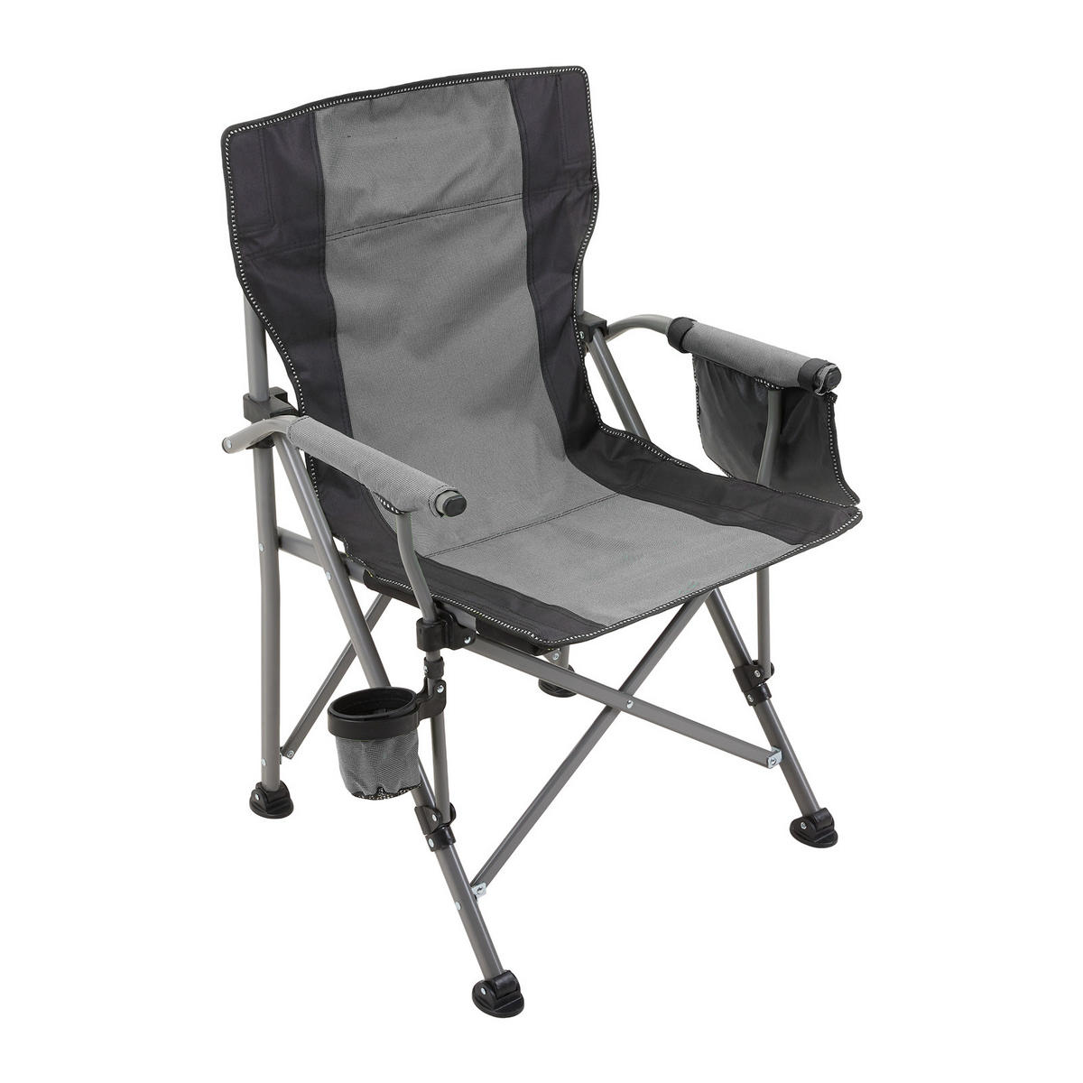 CAMPINGSTUHL aus 600D Oxford-Gewebe + Stahlrohr in Grau Praktische Aufbewahrungstasche Angenehme Atmungsaktivität 54 cm B × 53 cm T × 92 cm H - Grau, Kunststoff (54/92/53cm) - Livingandhome