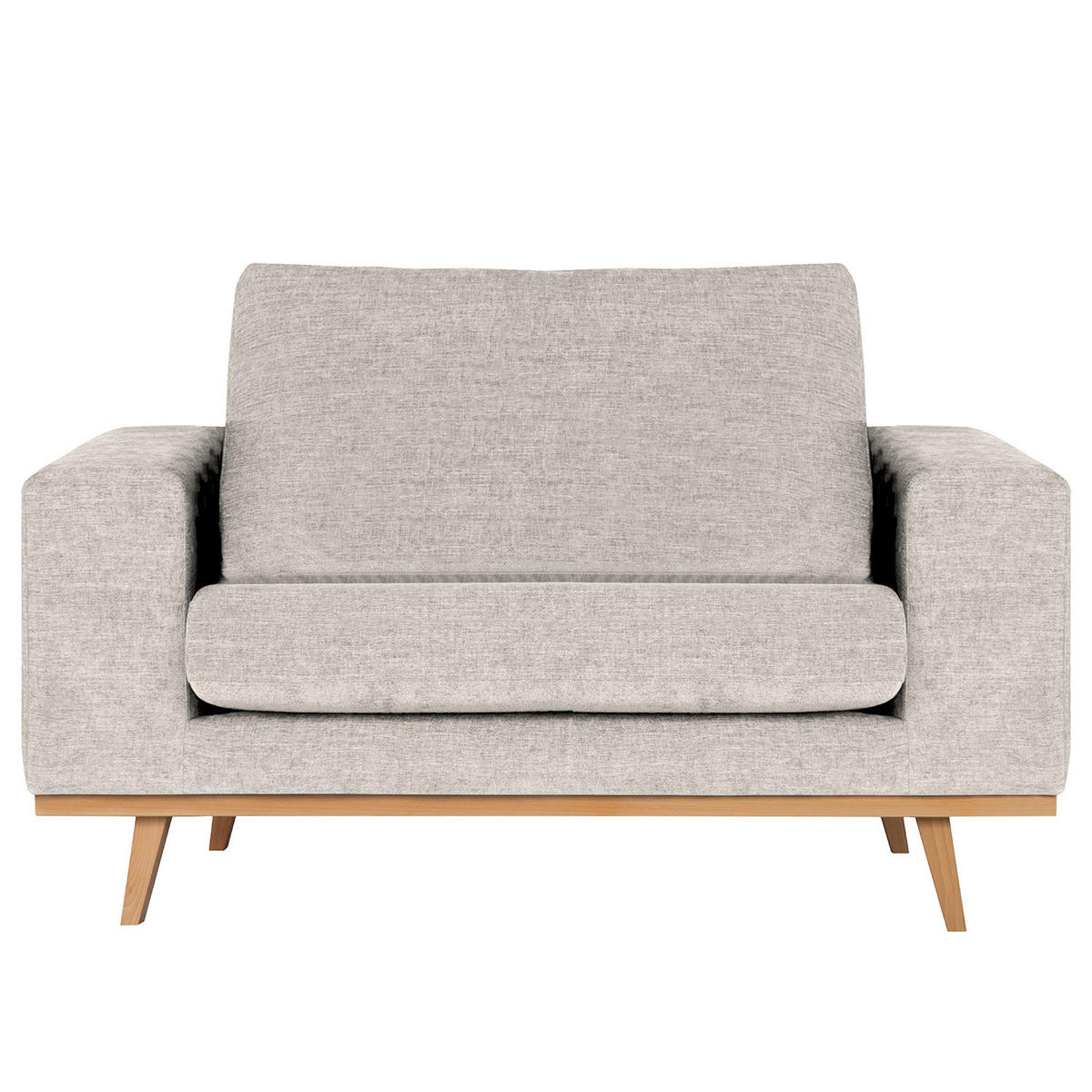 SESSEL - Buchefarben/Grau, Buchenholz/Textil (122/81/88cm) - home24