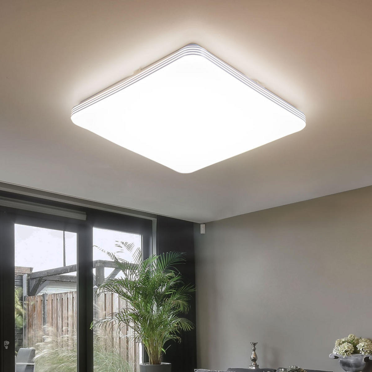 LED DECKENLEUCHTE TAHALRA Metall Weiß - Weiß, Metall (37.5/37.5/5cm) - Globo Lighting