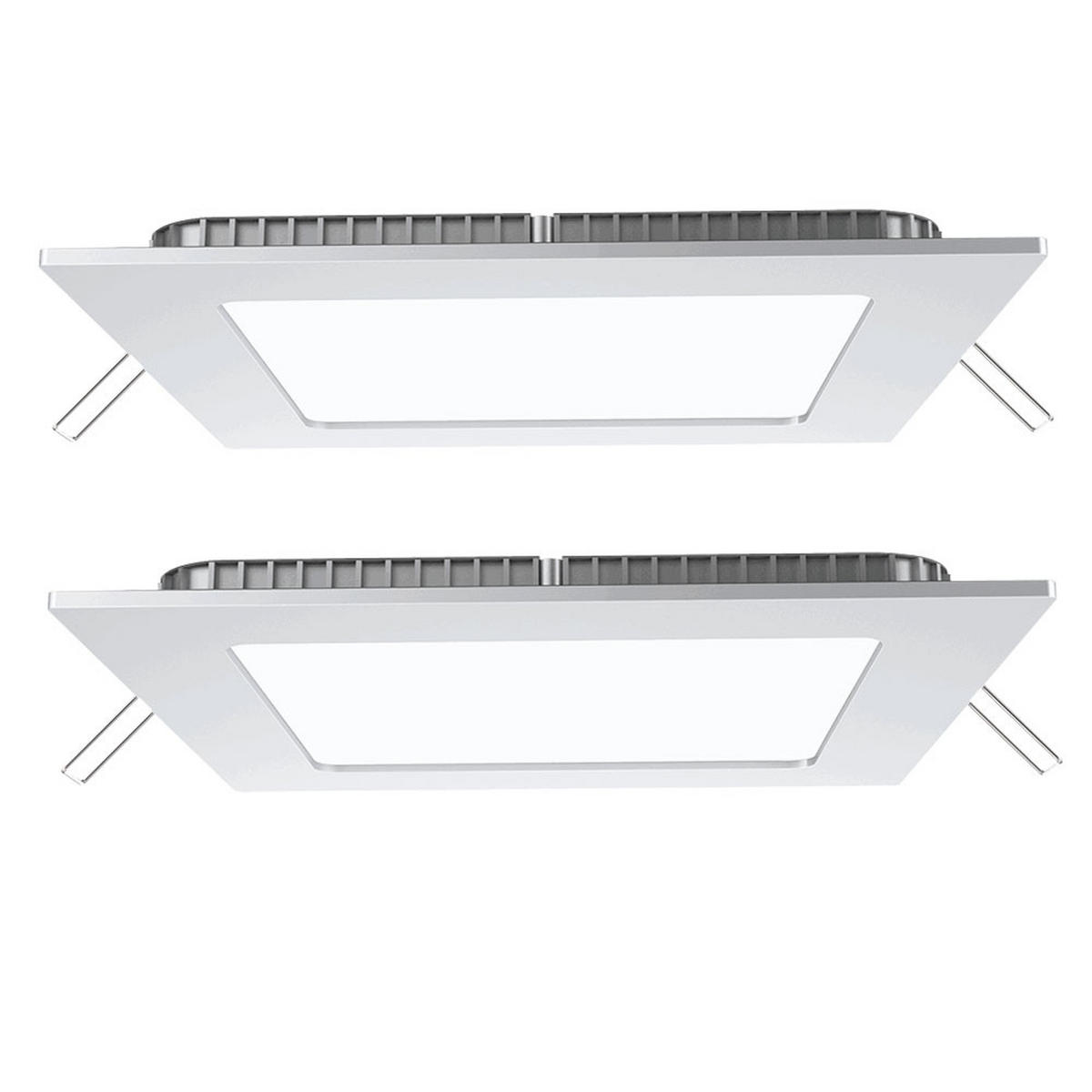 LED EINBAUPANEL Weiß Kunststoff - Weiß, Metall (16/16/2cm)