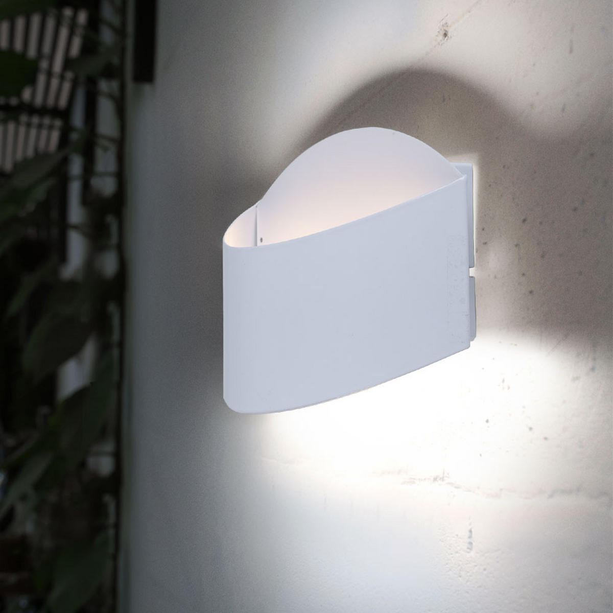 LED AUSSEN-WANDLEUCHTE Stahl Weiß ESPARTA - Weiß, Metall (9.5/16/22cm)