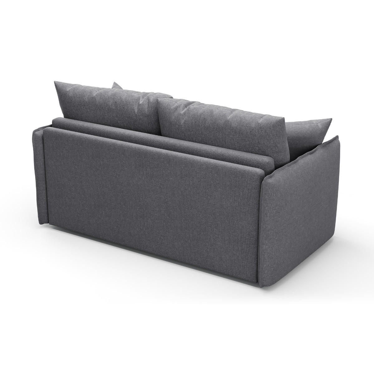 SCHLAFSOFA 3-sitzer mit express-Öffnung in stoff mika 185/104/90 cm - Grau, Holz (185/90/104cm) - Calicosy