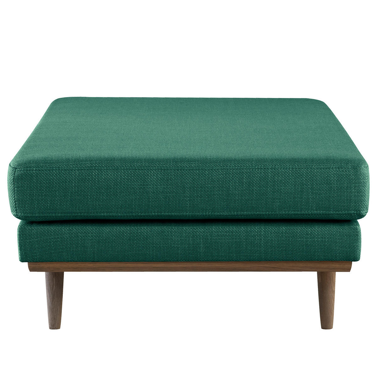 POLSTERHOCKER - Dunkelgrün/Eichefarben, Eichenholz/Textil (85/43/60cm) - home24