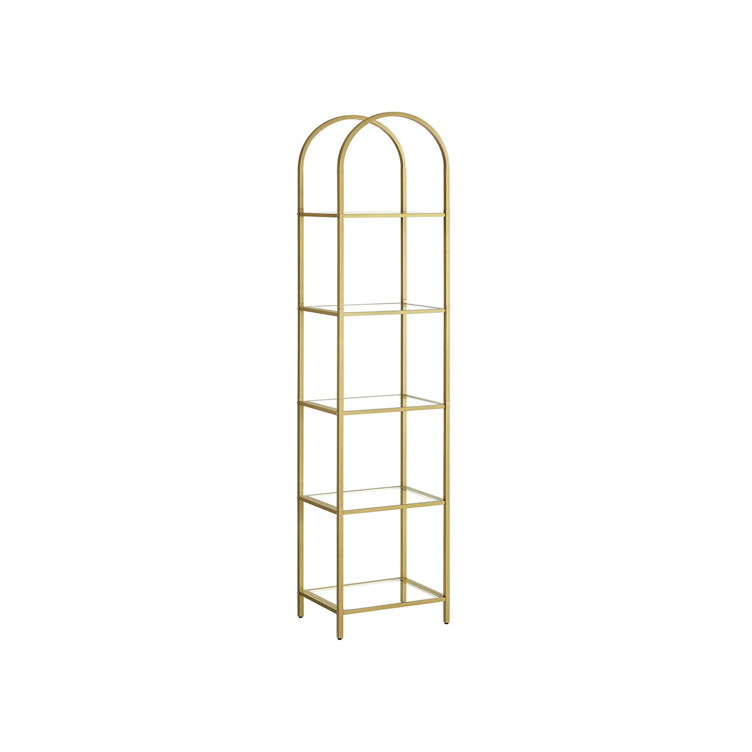 BÜCHERREGAL PRAIA - Goldfarben, Glas (40/183.5/30.2cm) - Hansiro