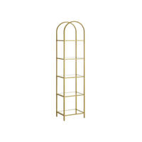 BÜCHERREGAL PRAIA - Goldfarben, Glas (40/183.5/30.2cm) - Hansiro