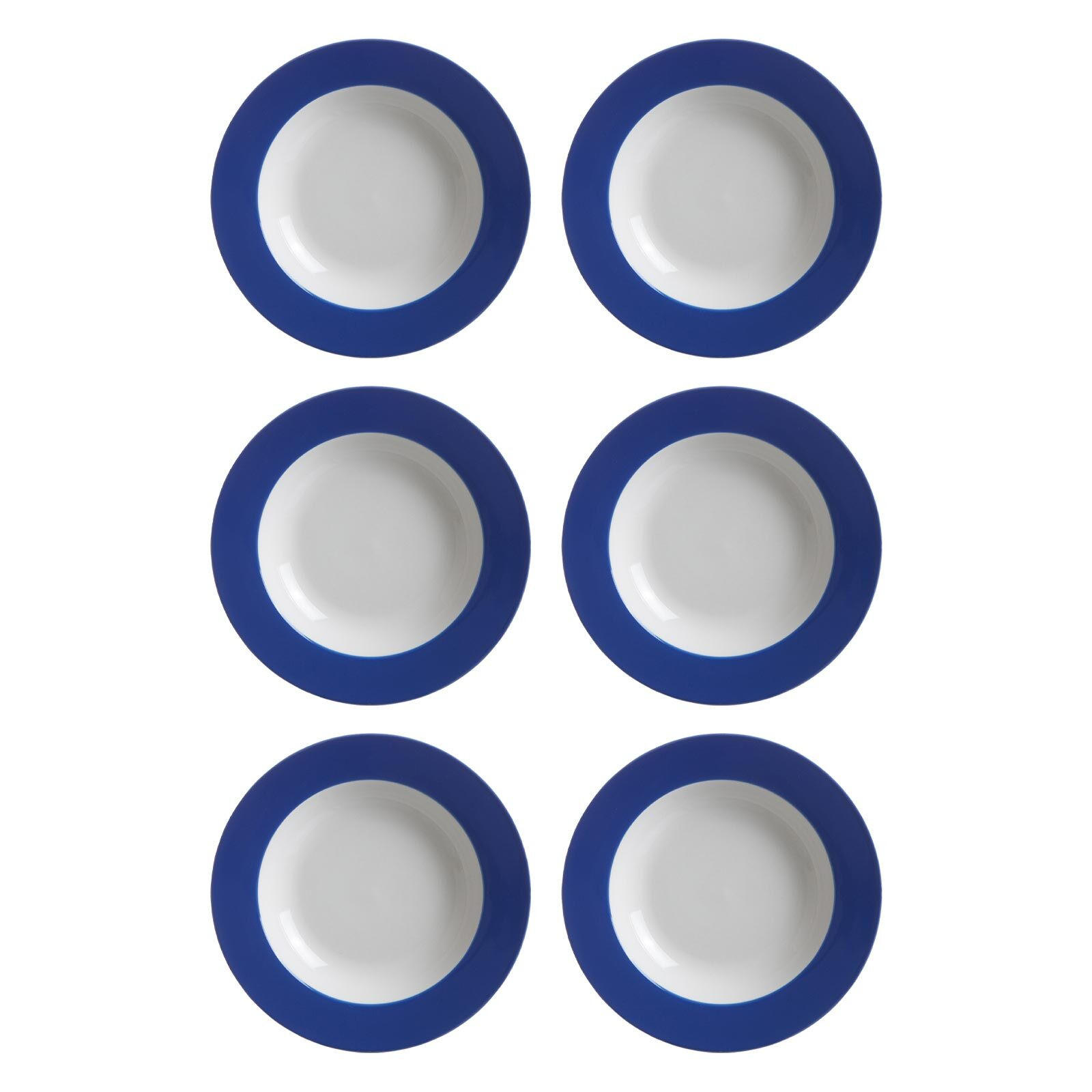 SUPPENTELLER Doppio Indigo Blau ø 22 cm 6er Set - Blau, Keramik (22cm) - Ritzenhoff Breker