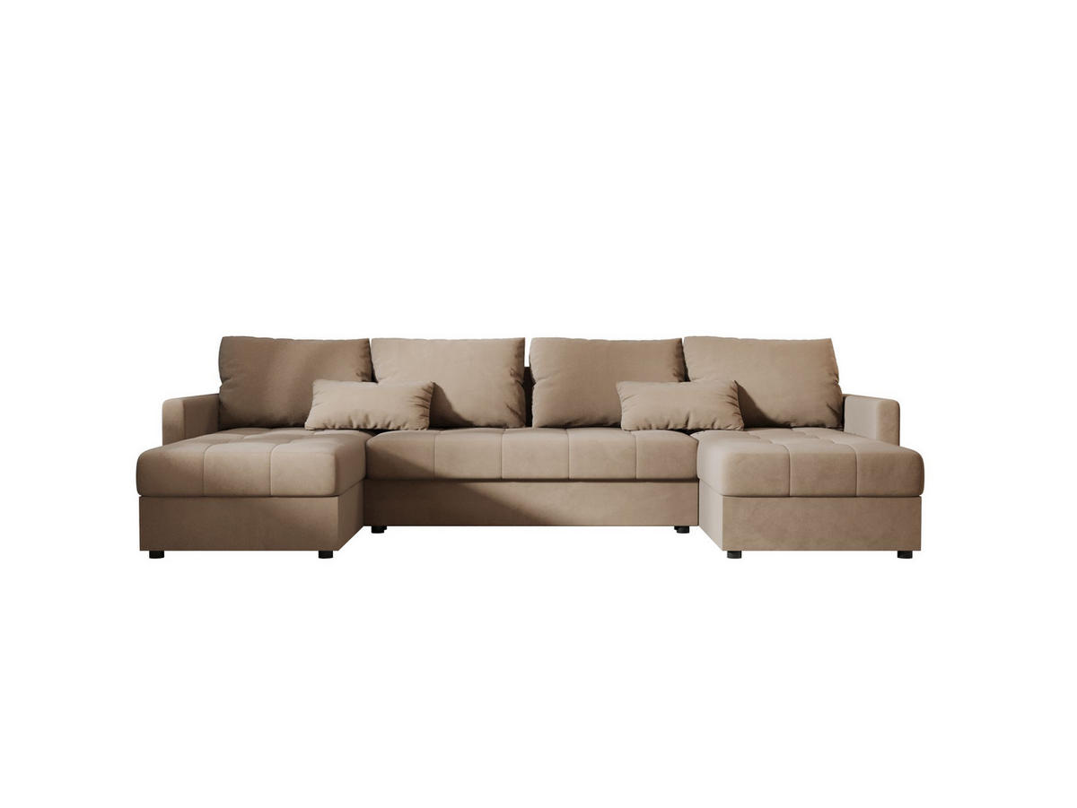 ECKSOFA MOS U BIS Itaka 48 mit Schlaffunktion - Braun, Textil (285/85/140cm) - Bedante