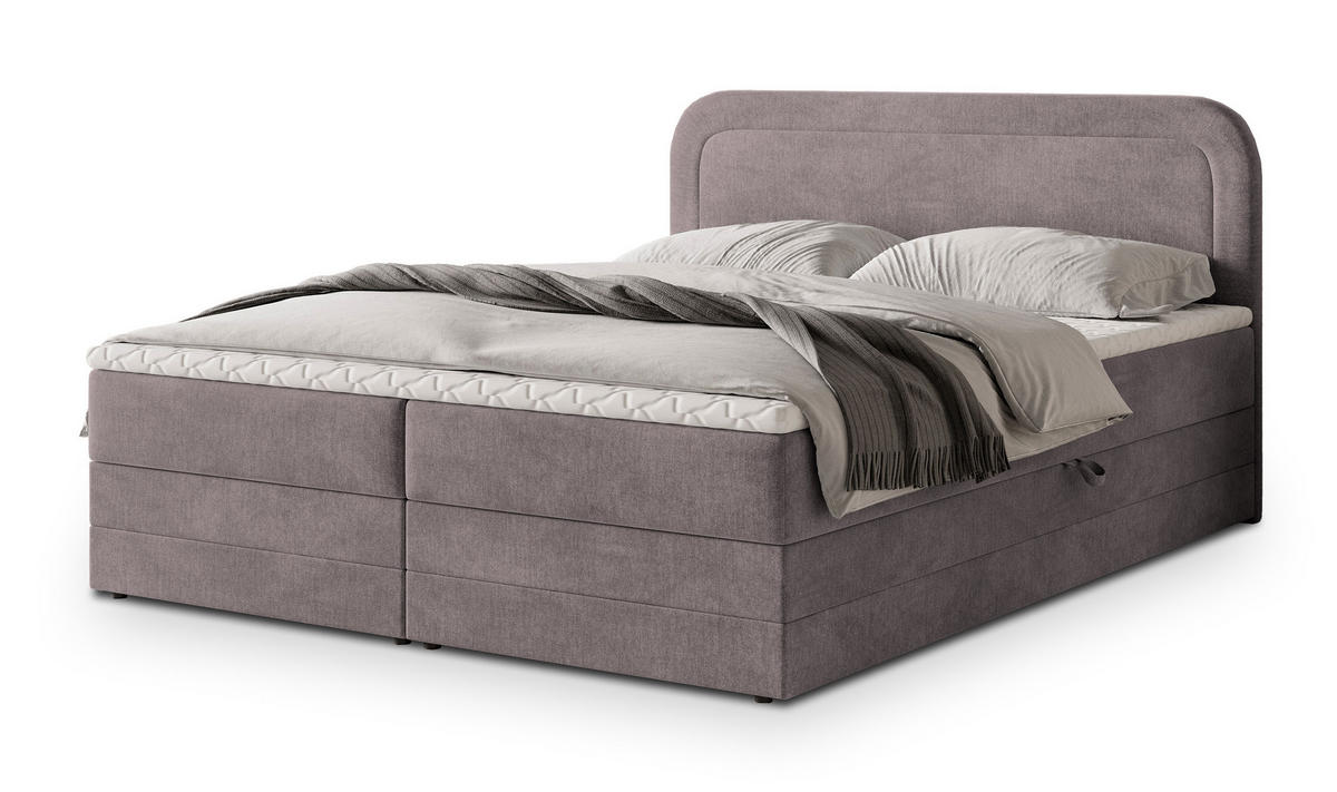 POSTEL BOXSPRING ARMEL 160x200 cm, s matrací a úložným prostorem, šeříková - šeříková, kompozitní dřevo/textil (160/200cm) - MASSENO