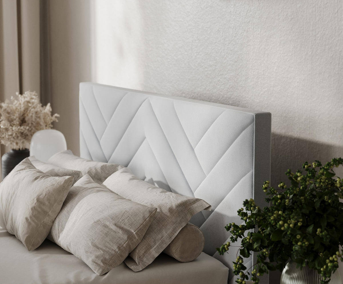 POLSTERBETT Arco 140/200 cm Hellgrau im Paros Stoff - Hellgrau/Schwarz, Holz/Holzwerkstoff (140/200cm) - AltaBeds