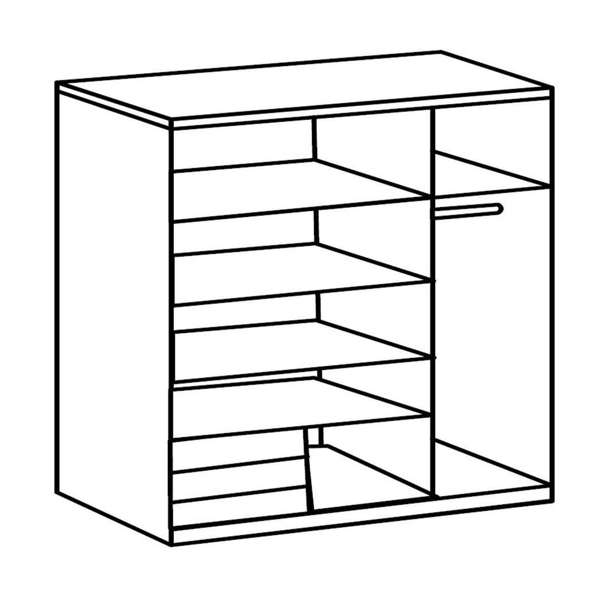 KLEIDERSCHRANK mit 2 Schiebetüren - L135 cm - Weiß, Holzwerkstoff (65/198/135cm) - Calicosy