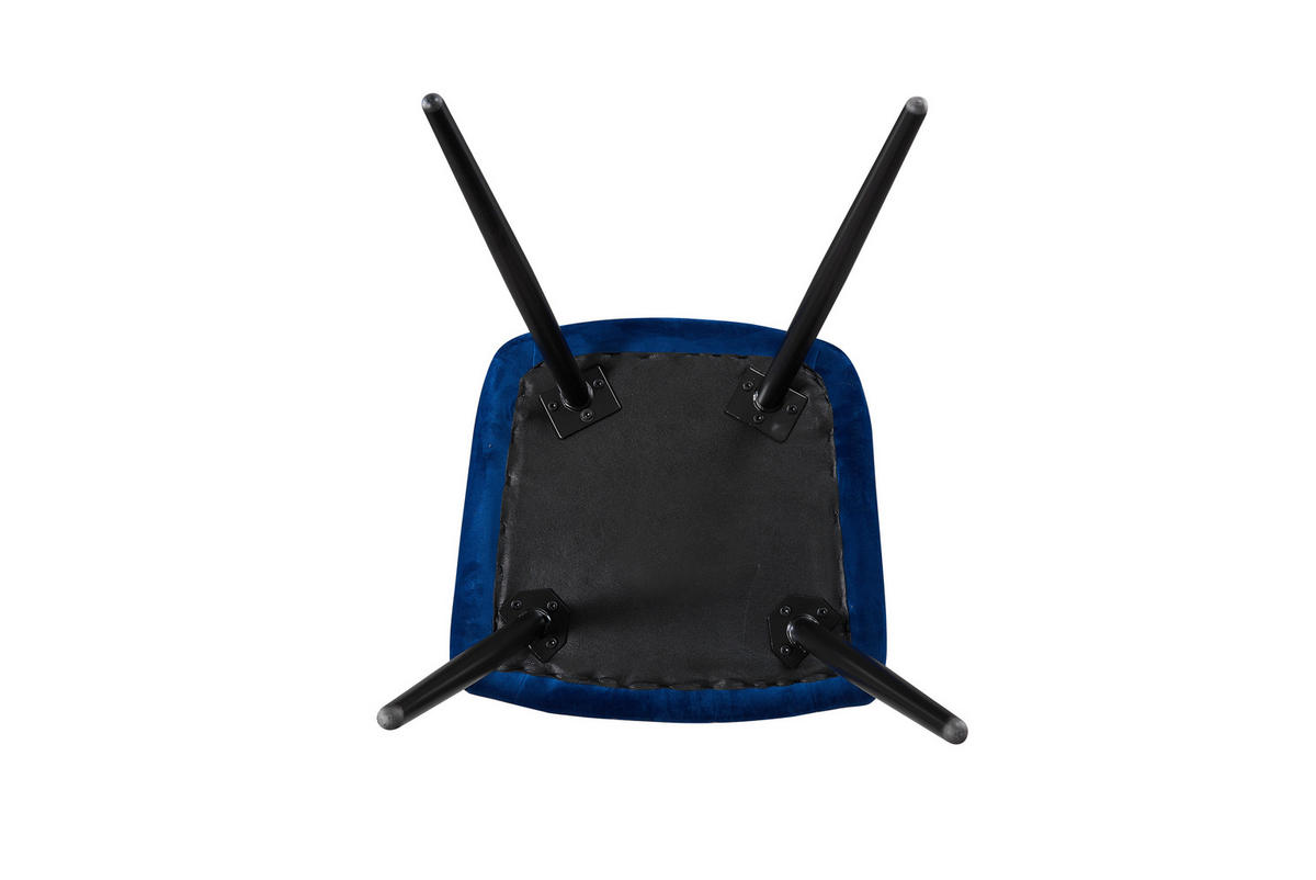 ESSZIMMERSTUHL Samt 2-teilig Blau - Blau, Metall (55/82/59cm) - Life Interiors