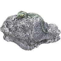 STEINFIGUR Gecko Eidechse auf Stein frostfest Steinguss - Grau, Stein (13/7/8cm) - stoneandstyle