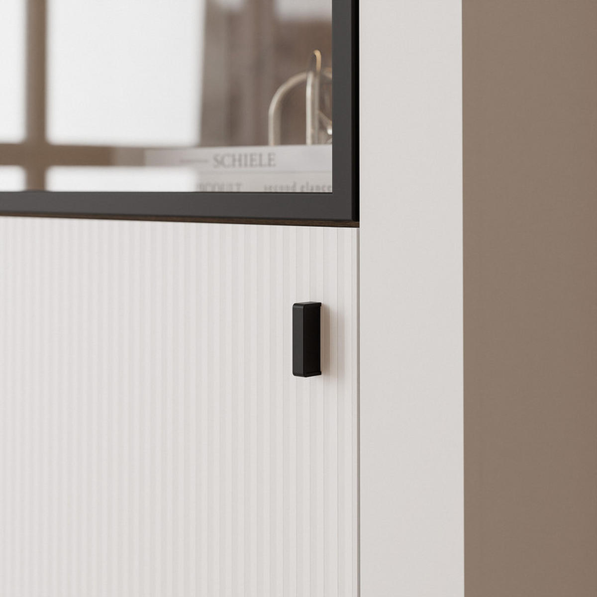 VITRINE AVENA mit LED-Beleuchtung, 60/40/194 cm Weiß / Eiche - Weiß, Holzwerkstoff/Kunststoff (60/194/40cm) - Idohome
