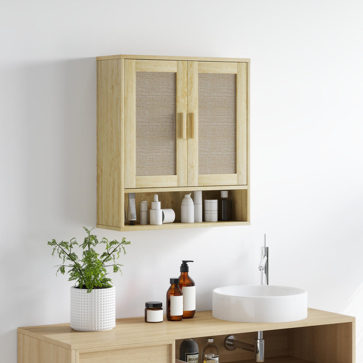 HÄNGESCHRANK Eiche 1 Stück - Beige, Kunststoff (59/66.5/20cm) - GiPP
