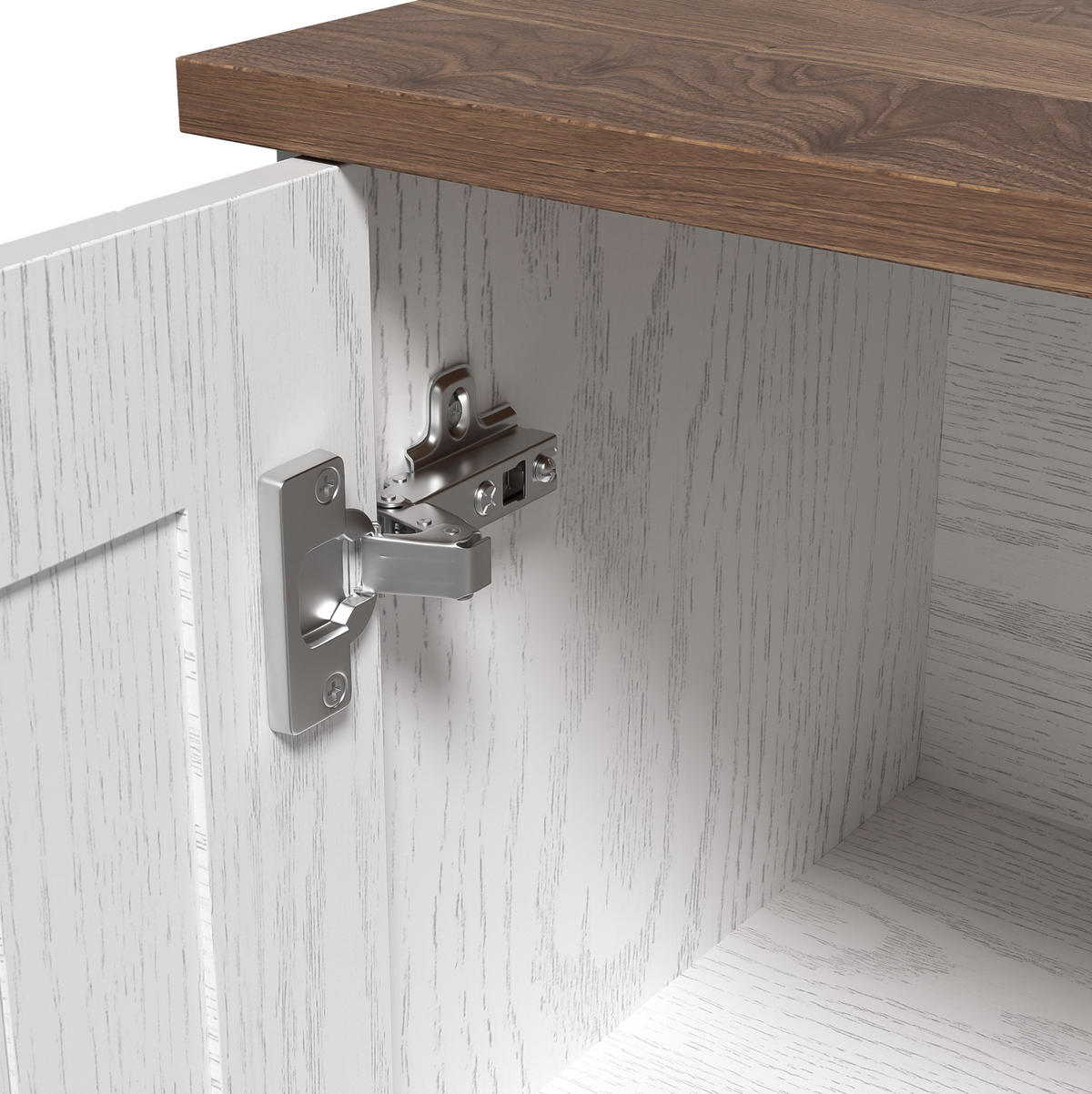 KOMMODE aus Spanplatte 140x40x79,5cm in Weiß mit Soft-Close - Weiß, Holzwerkstoff (140/79.5/40cm) - Modfu