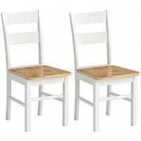 STUHL-SET DE-36040 2 Stück mit Kautschukholz Weiß - Eichefarben, Holzwerkstoff (40/88.5/50.5cm) - ComfortXL