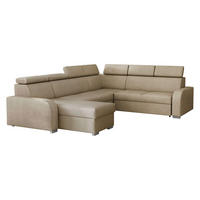 WOHNLANDSCHAFT Oslo 2rR2pLC - Silberfarben/Naturfarben, Holz/Kunststoff (315/85/250cm) - MIRJAN24