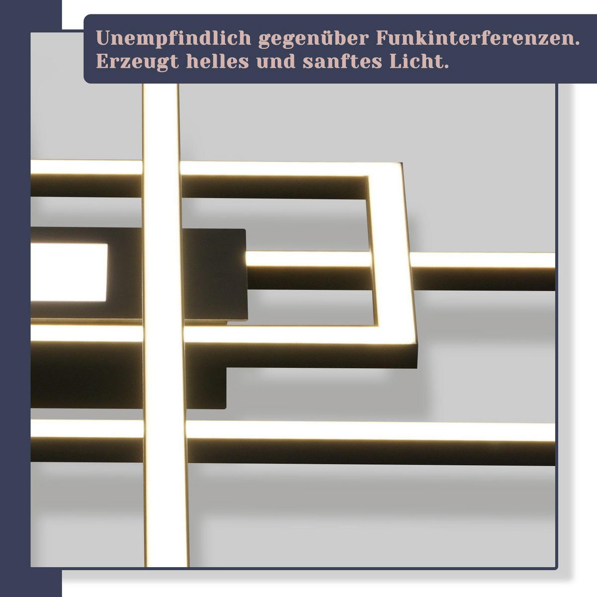 LED-DECKENLEUCHTE Kesselfluch 99.0/7.0/99 cm - Schwarz, Metall (99/99/7cm) - ZMH