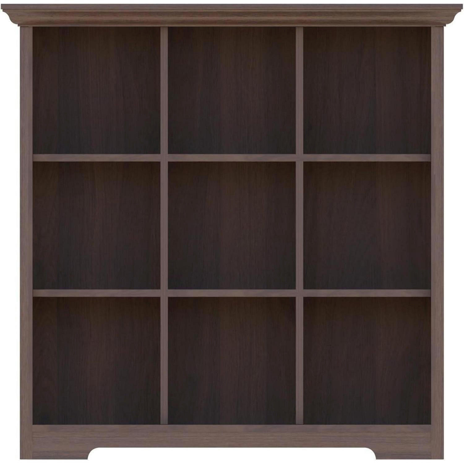 BÜCHERREGAL mit Sockel Walnuss 9 Fächer 99 x 98 cm - Braun, Holzwerkstoff (98/99/34cm)