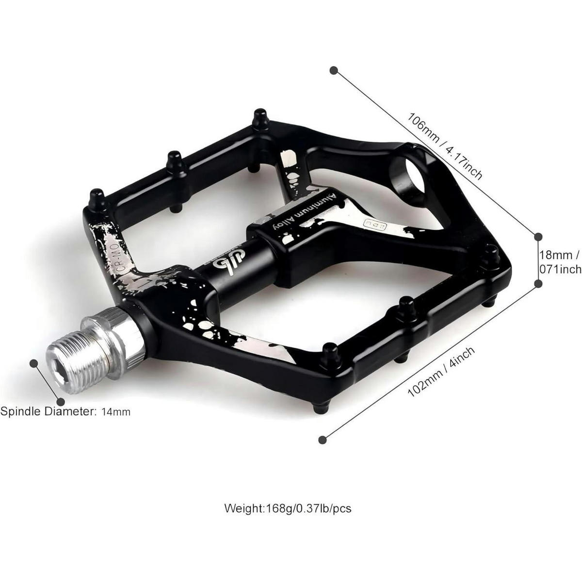 FAHRRADPEDALE 2-teiliges Set Aluminium Schwarz - Schwarz, Metall (8.2/1.8/10.2cm)