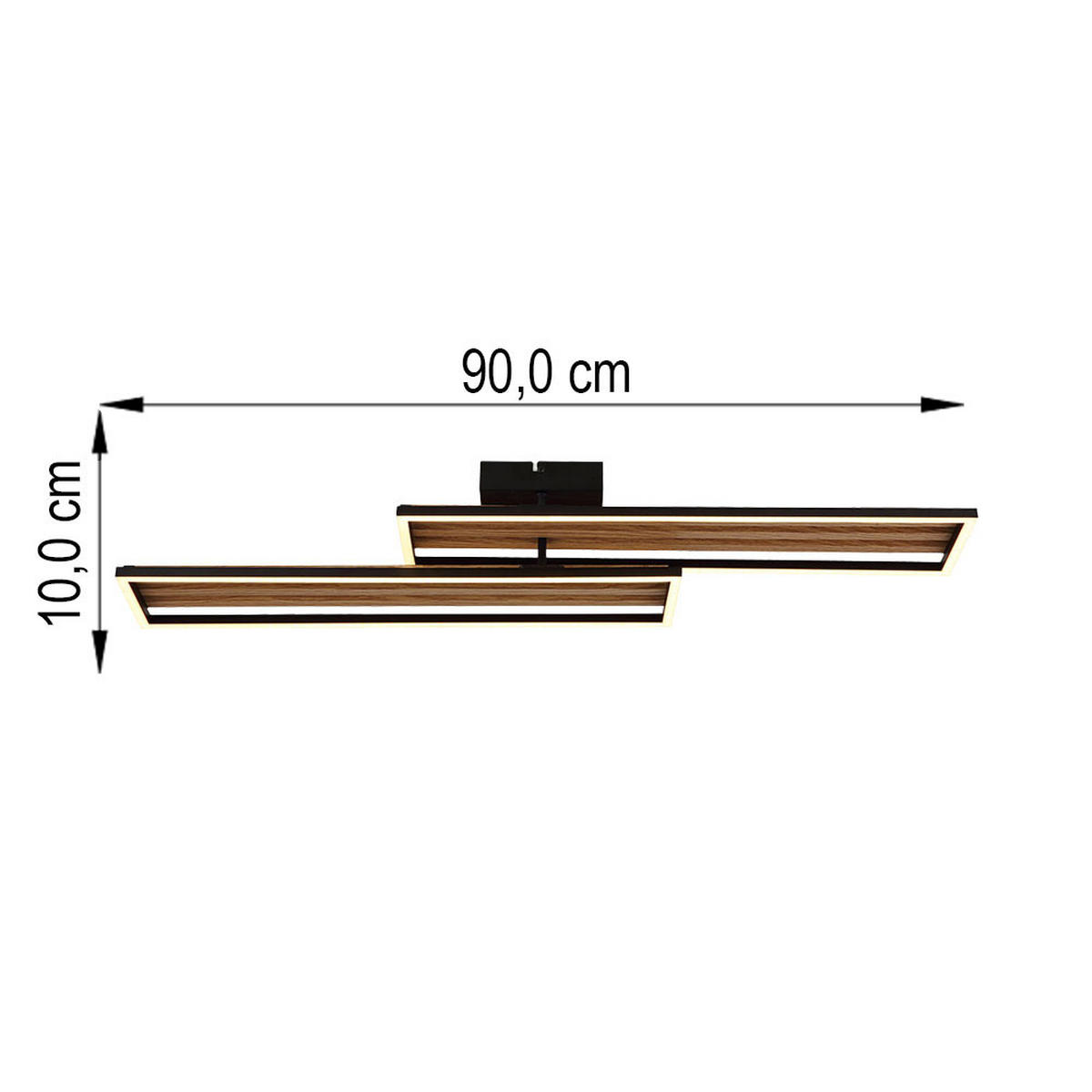 LED DECKENLEUCHTE Metall Holzoptik Braun Schwenkbar - Braun, Metall (90/21/10cm) - Globo Lighting