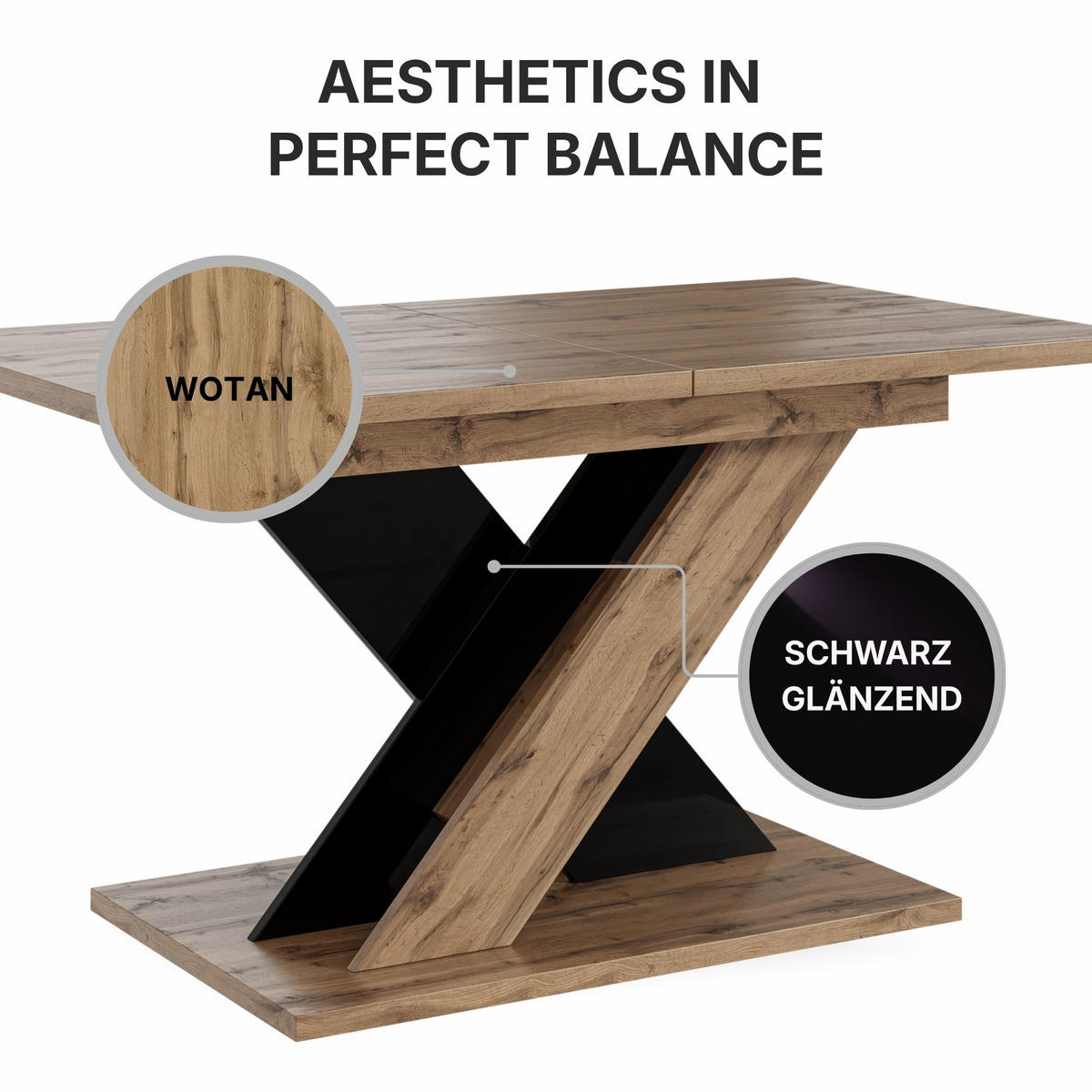 ESSTISCH Ausziehbar von 120 bis 160 cm in Wotan - Eiche Wotan, Holzwerkstoff (80/160/75cm) - Home Collective