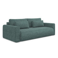 3-SITZER SOFA mit Schlaffunktion Strukturstoff Stoff Blau - Blau/Blaugrau, Kunststoff/Textil (238/82/105cm) - Makamii